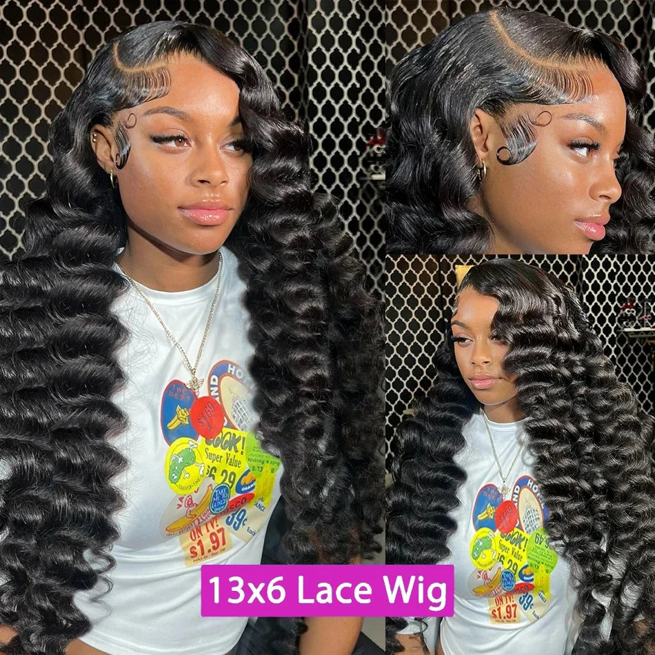 30 & 40 Inch Loose Deep Wave Lace Frontal Wig – 13x6 HD, 360 Full Lace, 250% Density