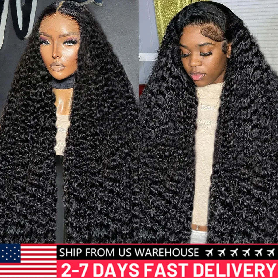 200% Density Deep Wave 13x6 HD Transparent Lace Frontal Human Hair Wig (30–32 Inch)