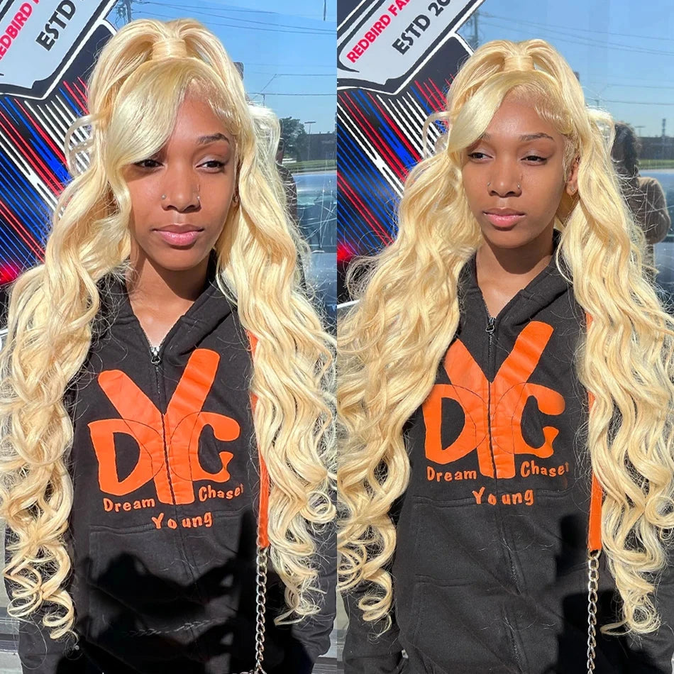 40” Rose Red Body Wave HD Lace Front Wig – 13x6 Transparent Brazilian Human Hair