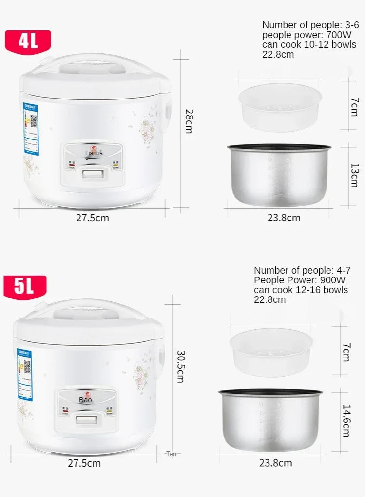 2L Electric Rice Cooker – Multifunctional Non-Stick Cooker for Rice, Soup, Cake & Stew