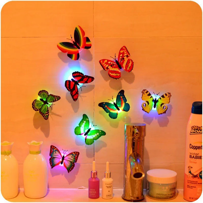 Ranpo Butterfly LED Wall Light – Colorful Glowing Stickable DIY Decoration Lamp for Bedroom, Living Room & Holidays
