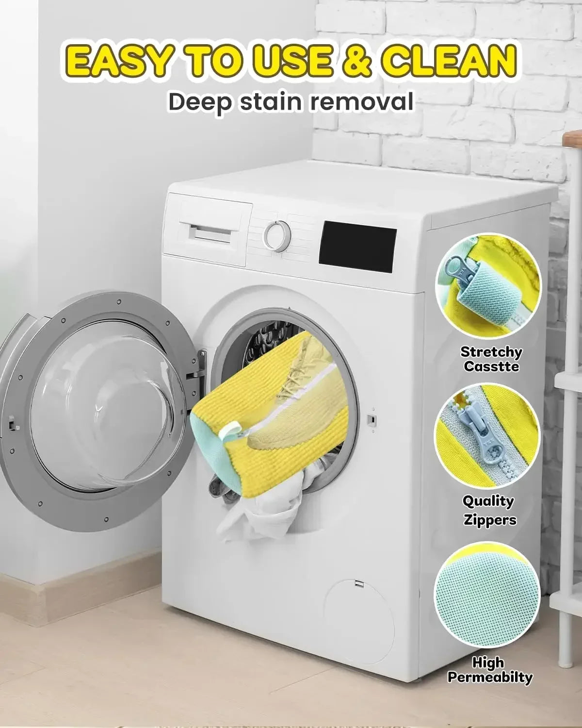 Machine Washable Shoe Washing & Drying Bag – Durable Cotton Laundry Protector with Adjustable Strap