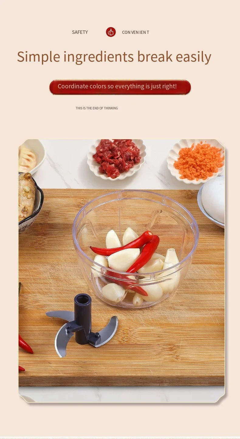 Manual Garlic Chopper – Stainless Steel Mini Food Blender & Crusher | WowPopMall