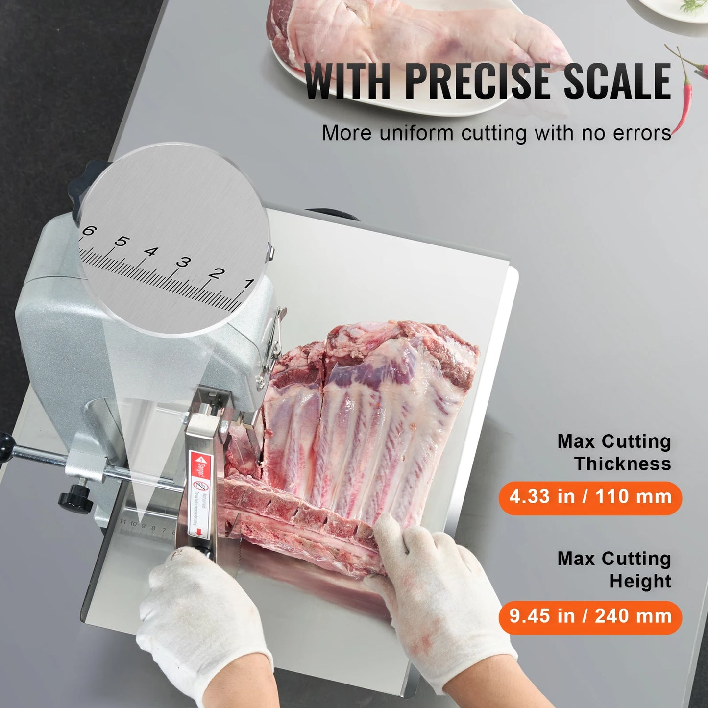 SucceBuy Commercial Meat Bandsaw 1800W – Stainless Steel Bone & Fish Cutter