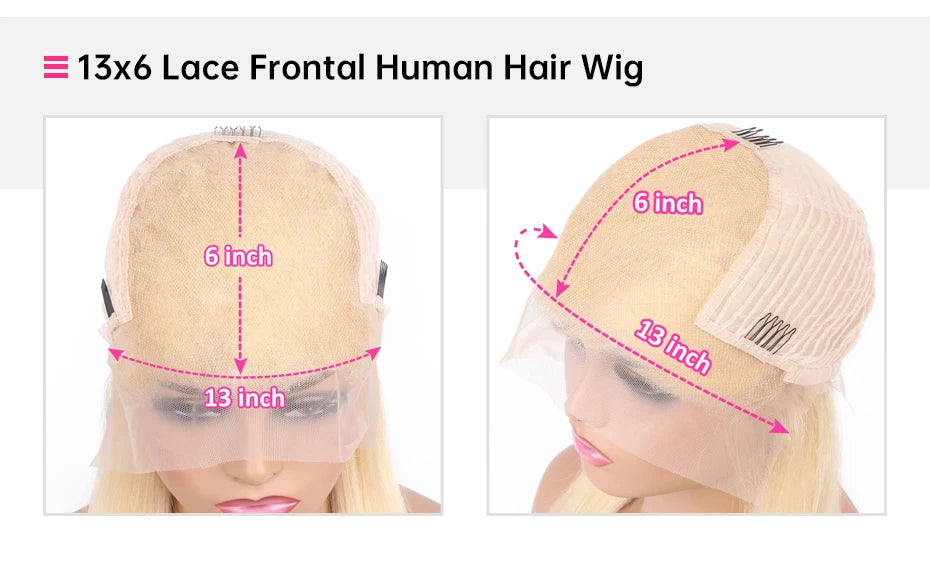 38 Inch 613 Blonde Straight 360 Lace Frontal Wig – 250% Density Human Hair