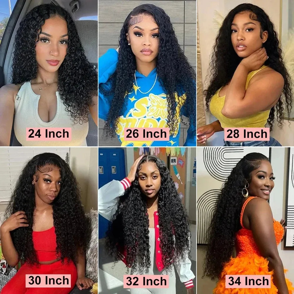 250% Density Deep Wave HD Lace Front Wig (13x6 / 13x4) – Brazilian Remy Human Hair, Glueless (40–46")