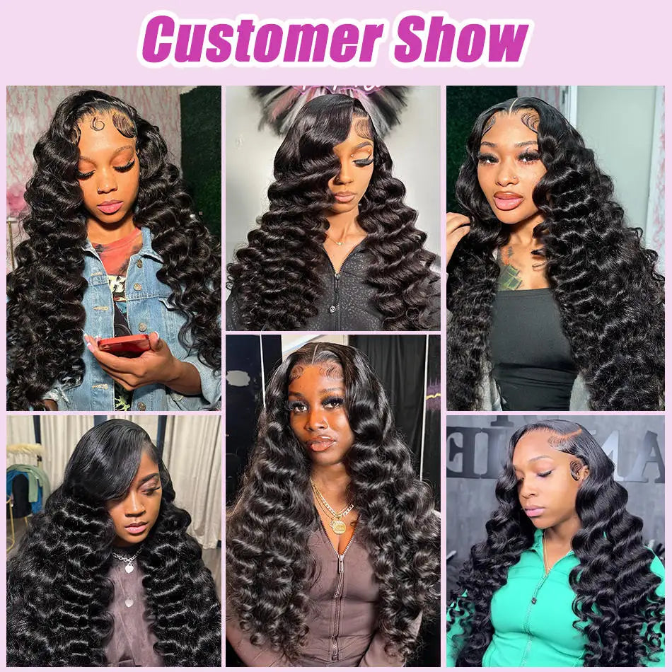 30 & 40 Inch Loose Deep Wave Lace Frontal Wig – 13x6 HD, 360 Full Lace, 250% Density