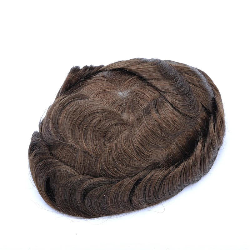 Topunique Full Swiss Lace Men's Toupee | 90% Light Density Hair System for Men