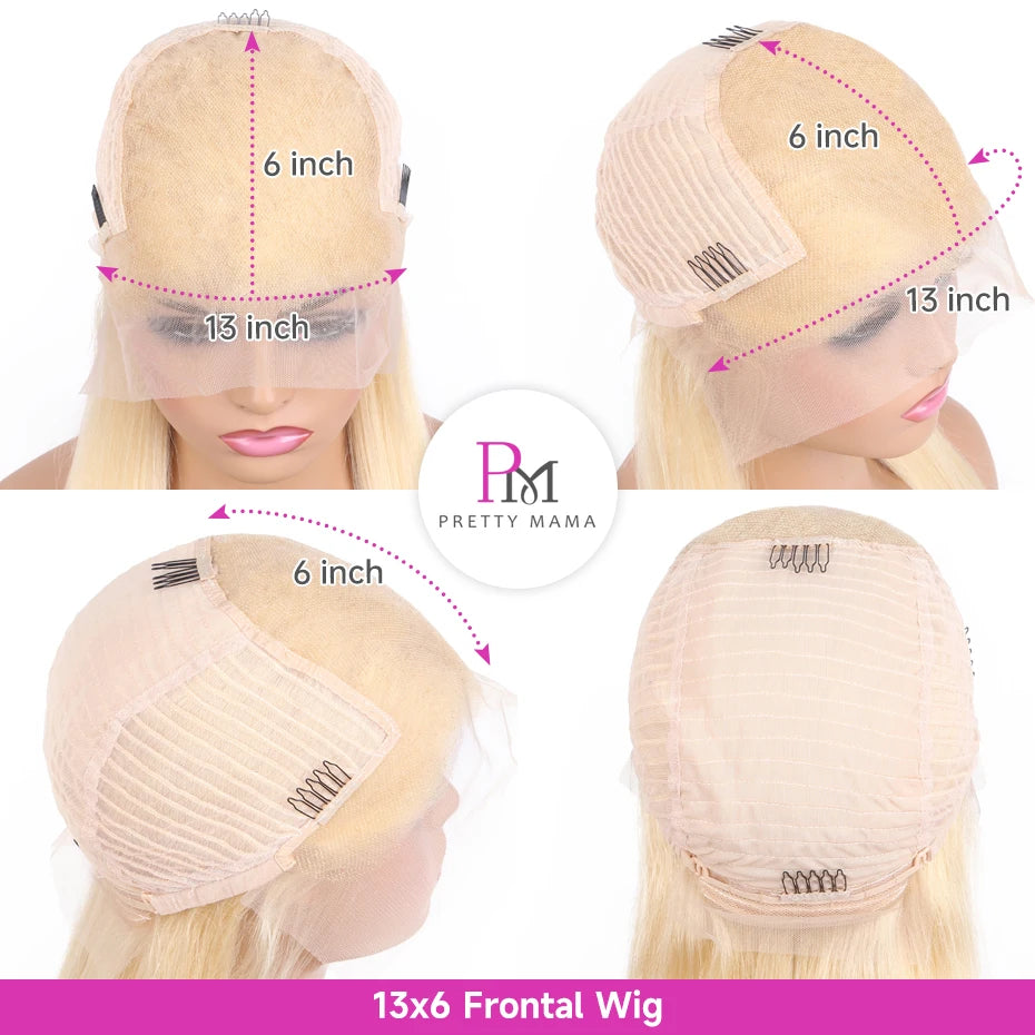 13x6 Colored Body Wave Lace Front Wig | Green, Grey & Blonde 613