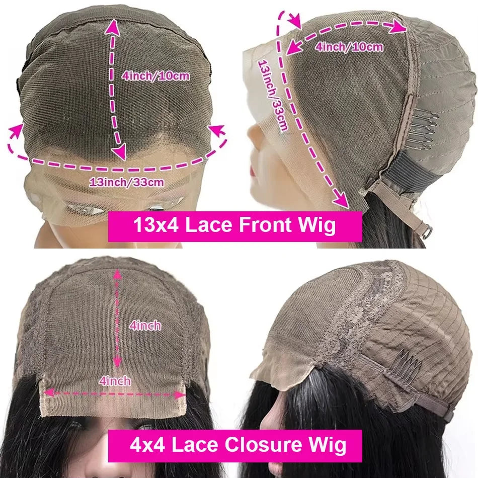 Deep Wave Short Bob 13x4 Lace Front Remy Human Hair Wig (Transparent Swiss Lace, Pre-Plucked Look)