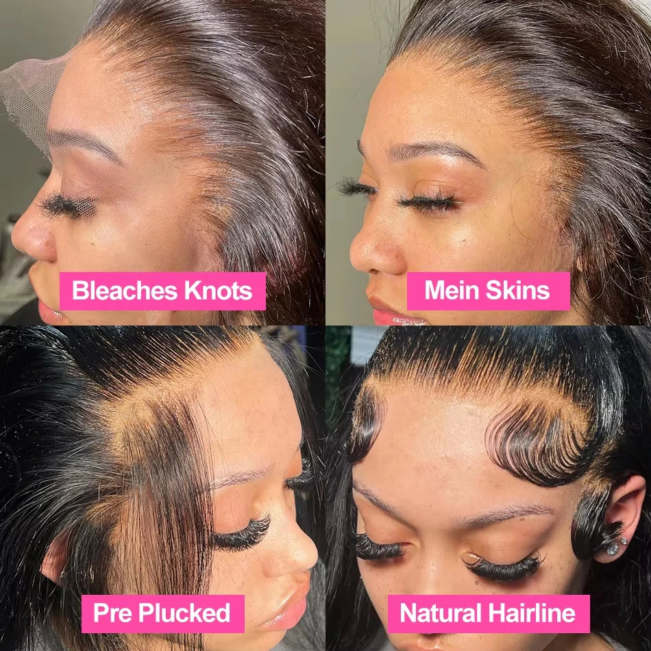 250% Density 13x6 Bone Straight HD Lace Front Wig (40–50") Virgin Brazilian Human Hair