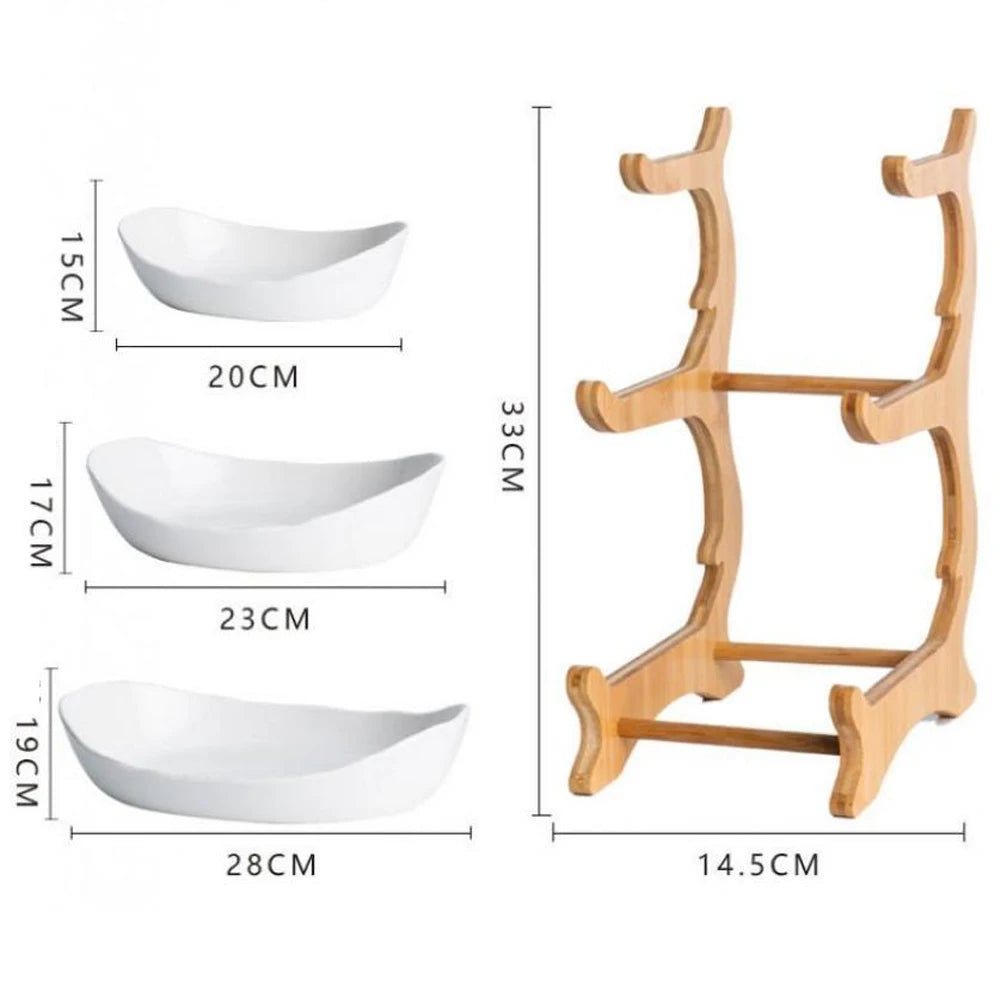 2/3-Tier Fruit Plate Stand – Modern Plastic Snack Tray & Dessert Display for Home & Parties