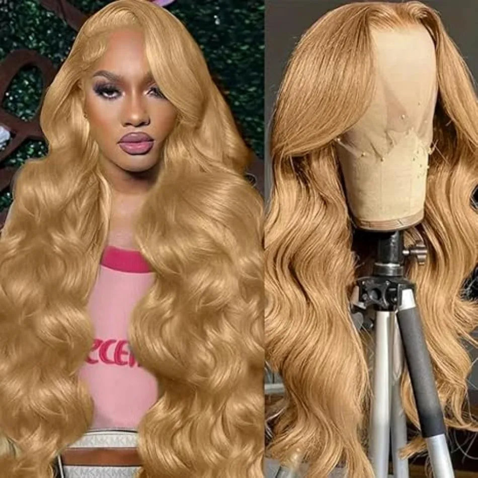 #27 Honey Blonde Body Wave 13x6 HD Lace Front Human Hair Wig (250 Density, Brazilian Remy)
