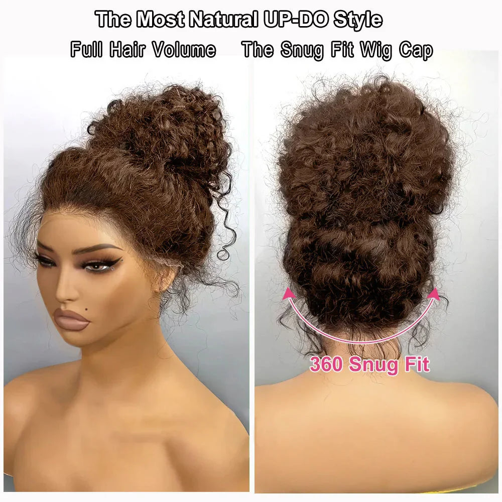 Invisi Strap 360 Full HD Lace Frontal Wig – 30" Deep Wave (250 Density) Chocolate Brown Brazilian Remy Human Hair
