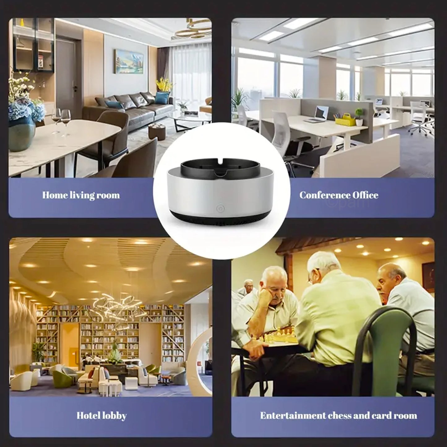 2-in-1 Smokeless Ashtray with Odor-Reducing Filter | Portable (Batteries Not Included)