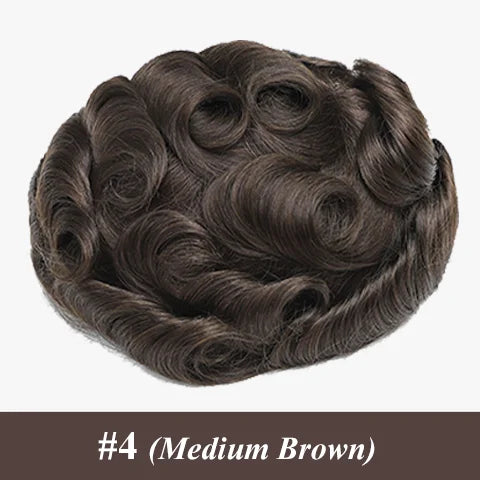 Men's Human Hair Toupee – Australia Double Layer Lace & PU Base Hair System