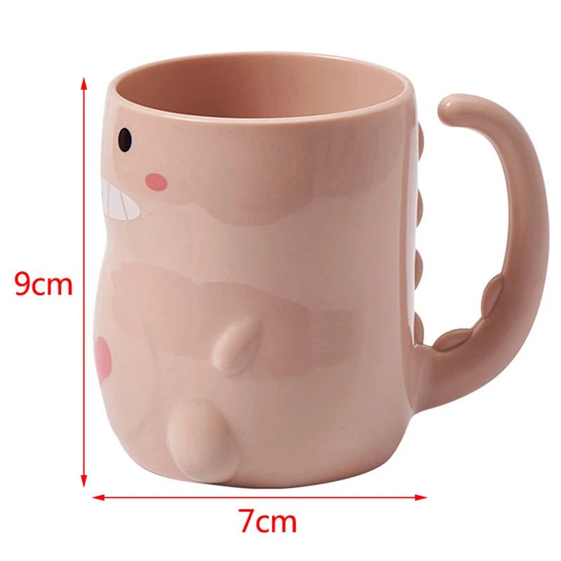 Cute Cat Mouthwash & Toothbrush Cup – Cartoon Plastic Mug for Home & Travel