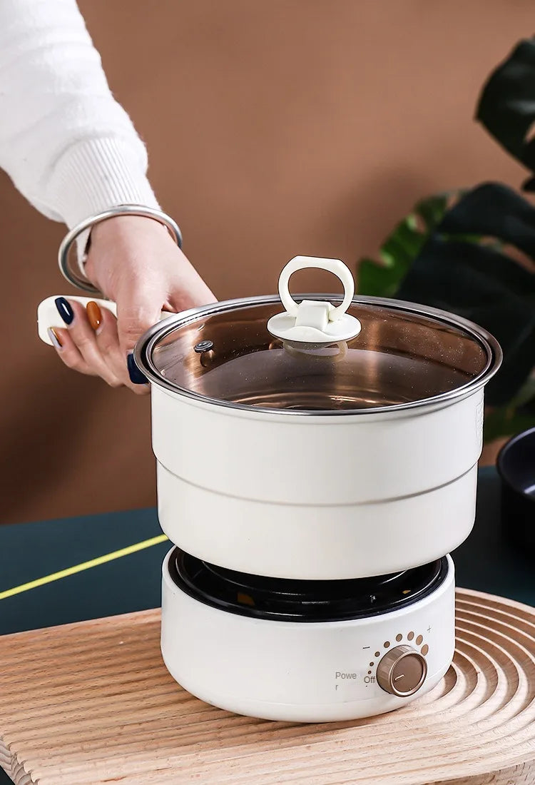 Smart Electric Hot Pot Cooker – Multi-Function Mini Steamer & Rice Cooker (EU Plug)
