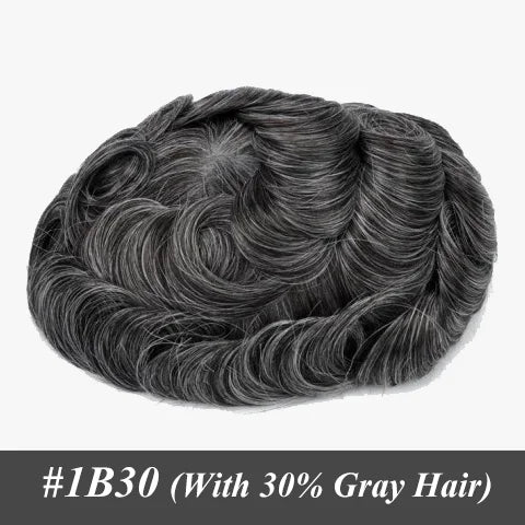Men's Human Hair Toupee – Australia Double Layer Lace & PU Base Hair System