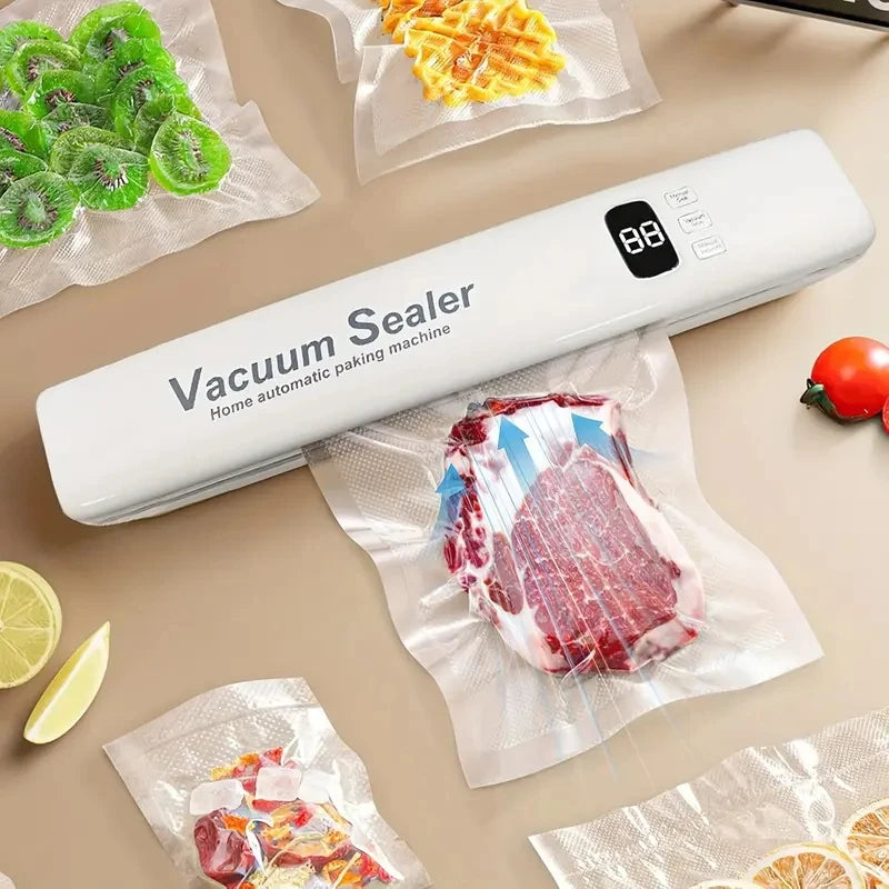 3-in-1 Automatic Vacuum Sealer | Food Saver with LED Display & Bags