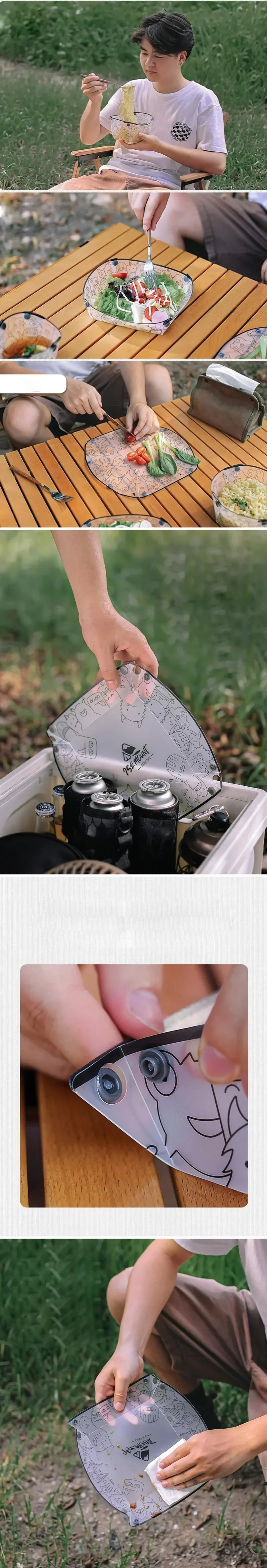 Outdoor Folding Tableware Set – Portable Bowl, Plate & Cup for Camping