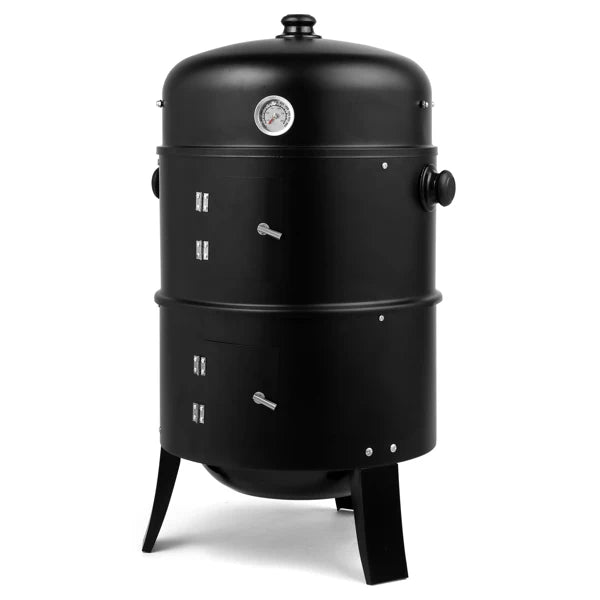 80x41x48cm Outdoor BBQ Smoker Grill – Iron Carbon Charcoal Grill, Black | WowPopMall