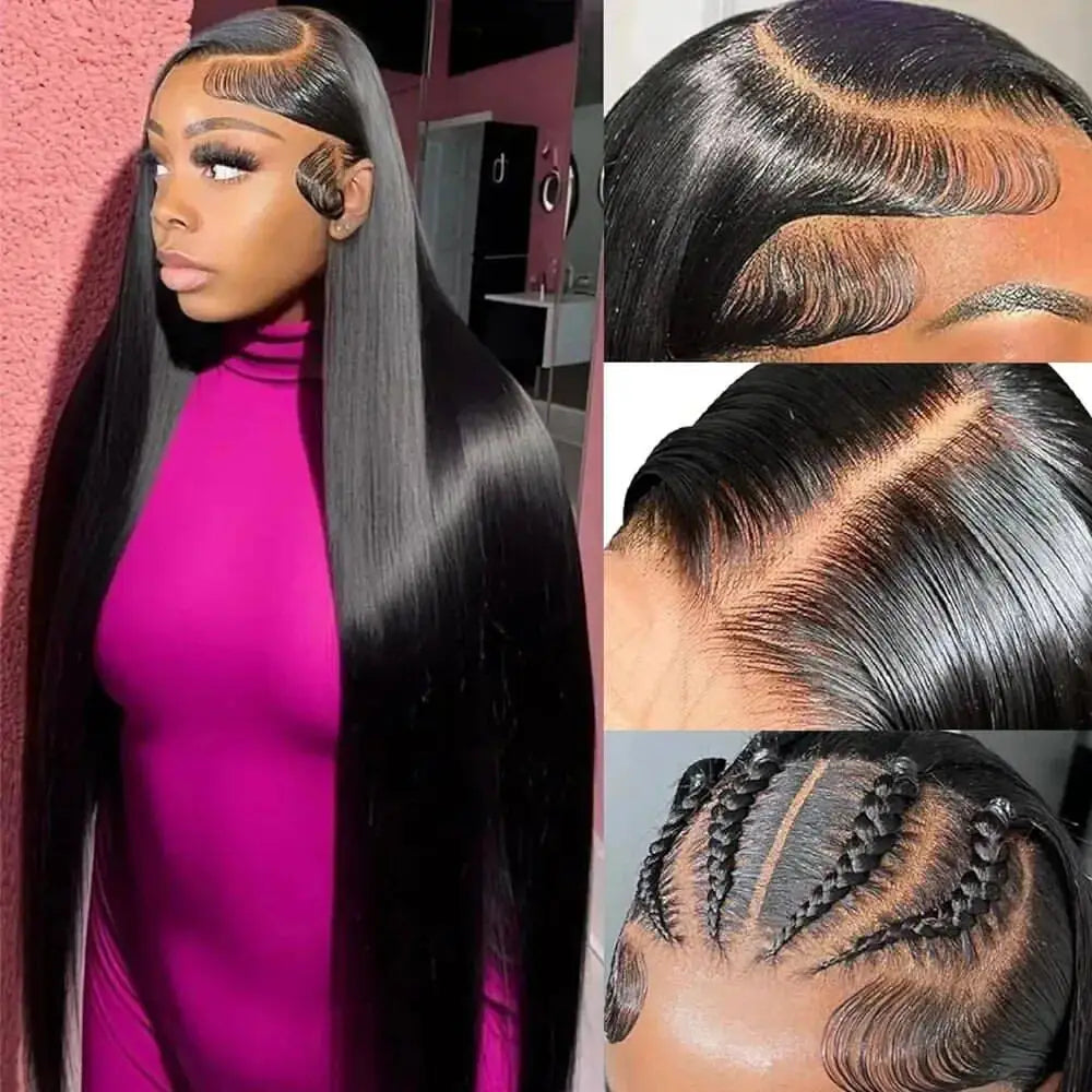 200 Density HD Lace Frontal Straight Human Hair Wig – 13x4 / 13x6 / 360 Lace Options