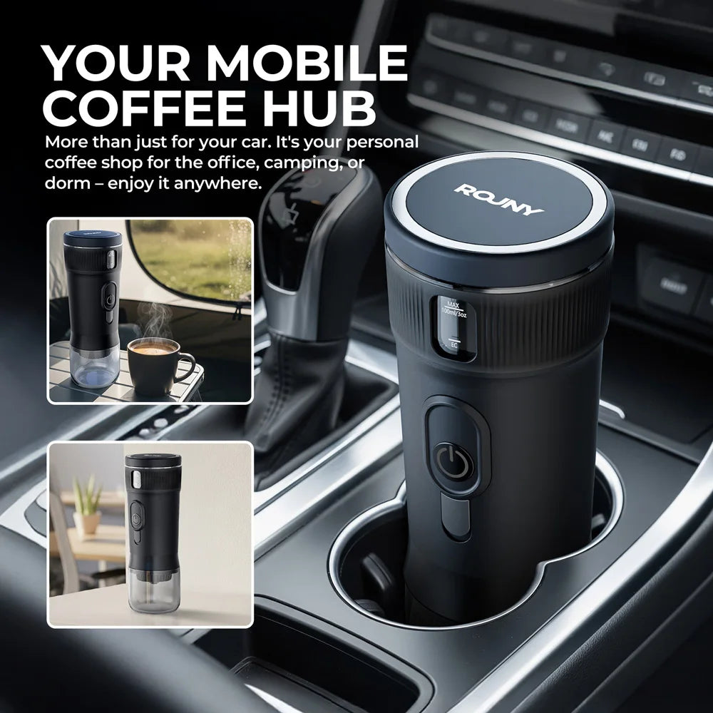Portable 12V Espresso Coffee Maker – Compact Travel Machine for Car, Camping & Outdoors