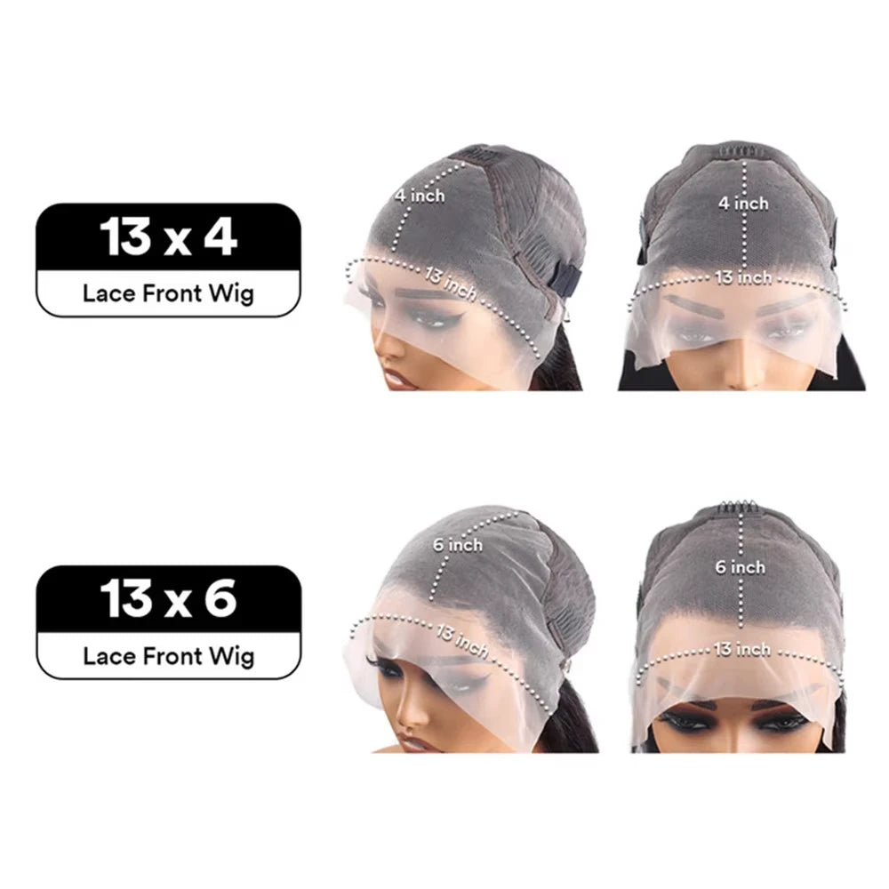 Lafino HD Transparent Lace Front Human Hair Wig (Body Wave, Remy Brazilian)