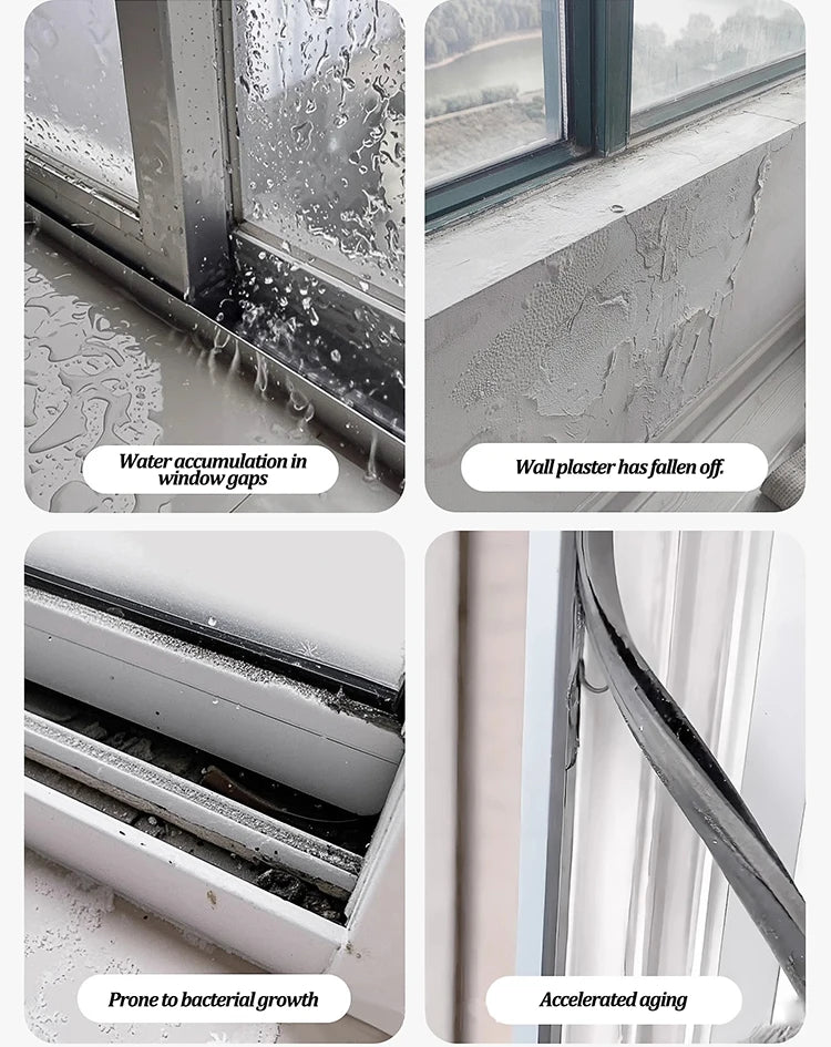 135° Window Rain Guard – Waterproof Windproof Sealing Strip for Sliding Windows & Balcony (1m)