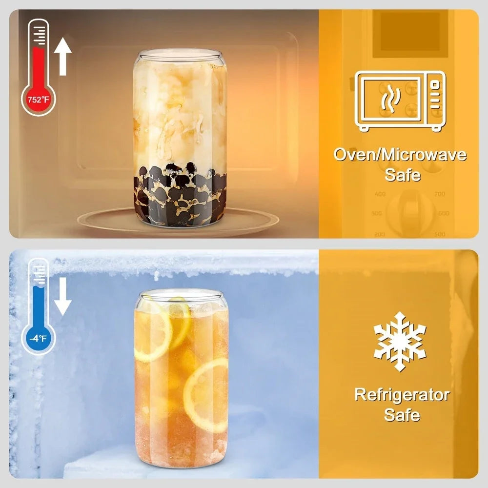 550ML Glass Cup with Wooden Lid & Straw – Clear Coffee & Juice Mug