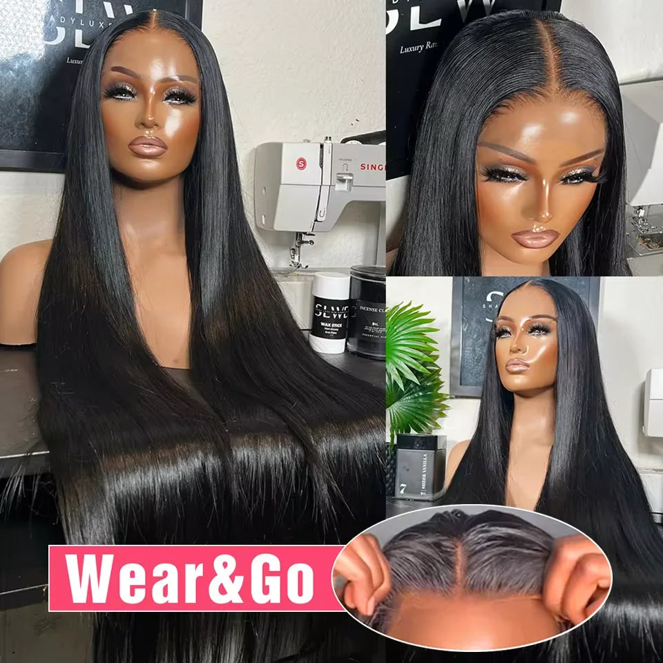 40" Bone Straight Glueless HD Lace Front Wig (13x6) | 100% Remy Brazilian Human Hair | Pre-Cut No-Glue