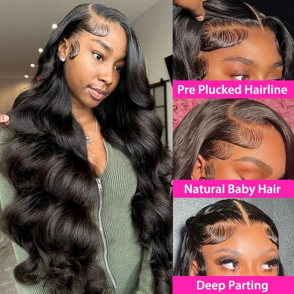 Body Wave HD Lace Front Wig | 13x4 / 13x6 / 360 Lace | 100% Human Hair | Natural Black