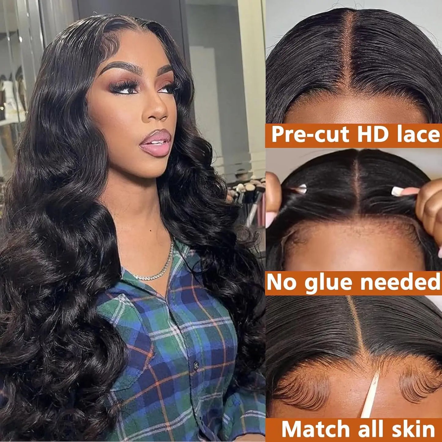 13x4 & 13x6 Body Wave HD Transparent Lace Front Human Hair Wig – Brazilian Remy Glueless Wig