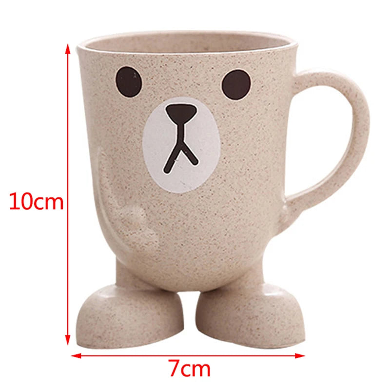 Cute Cat Mouthwash & Toothbrush Cup – Cartoon Plastic Mug for Home & Travel