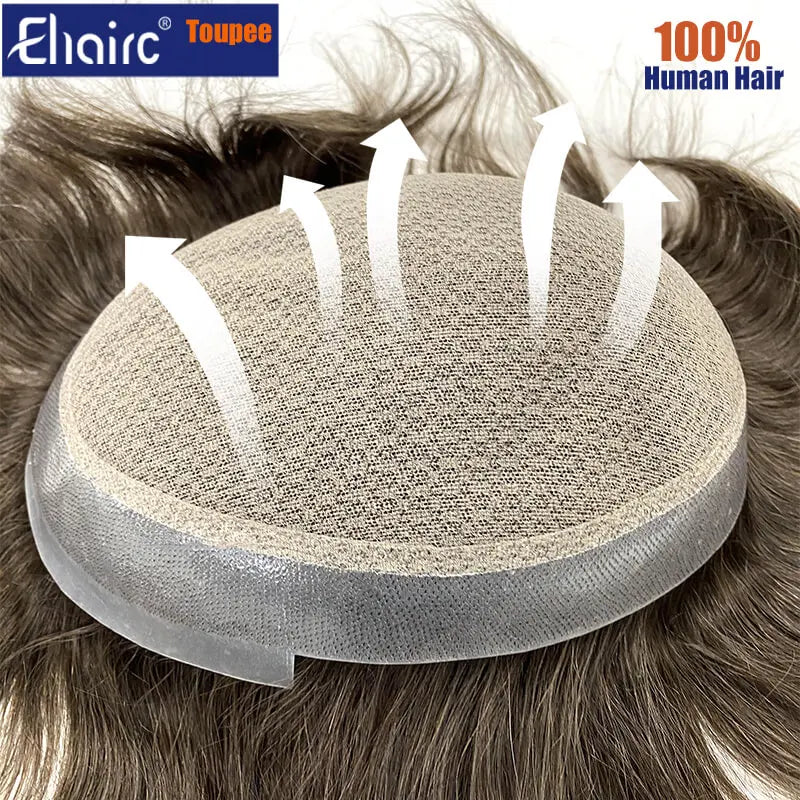 Men's Human Hair Toupee – Australia Double Layer Lace & PU Base Hair System
