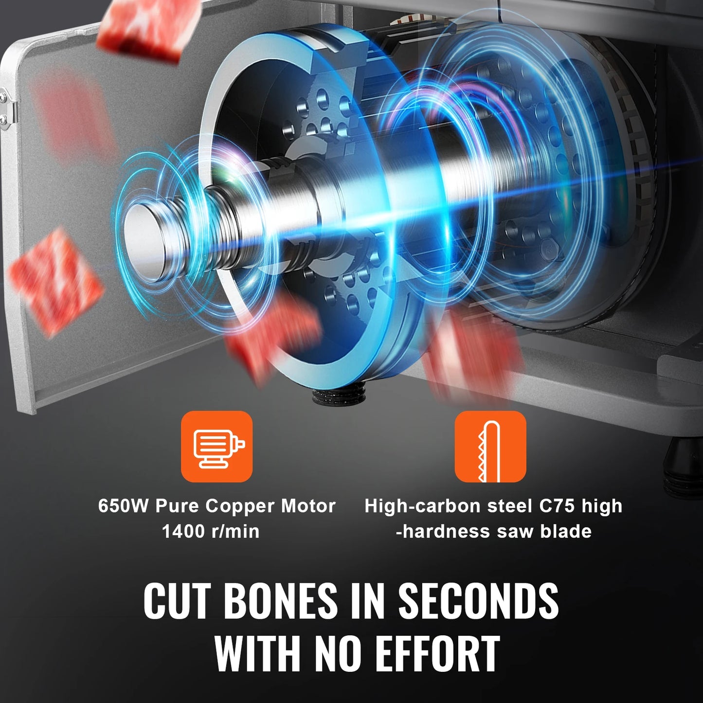 SucceBuy Commercial Meat Bandsaw 1800W – Stainless Steel Bone & Fish Cutter