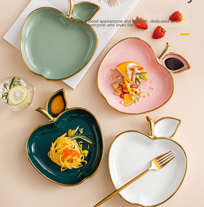 Jucaica Rosh Hashanah Apple Honey Dish – Ceramic Dessert Plate Set