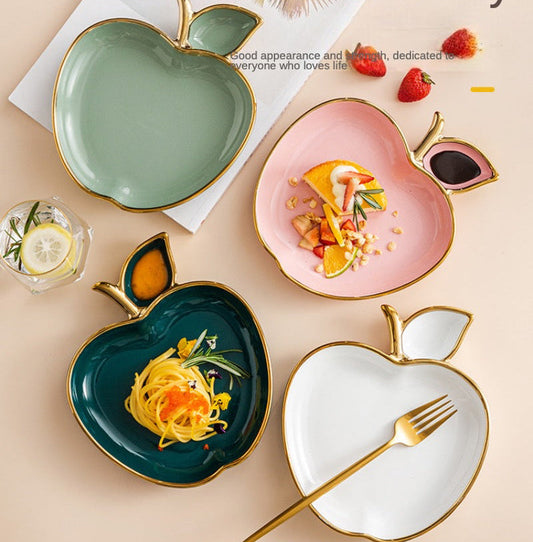 Jucaica Rosh Hashanah Apple Honey Dish – Ceramic Dessert Plate Set