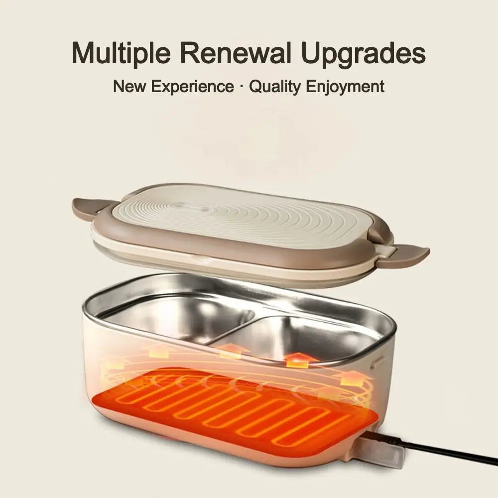 304 Stainless Electric Lunch Box – Plug-In 1 L Constant-Temperature Food Warmer