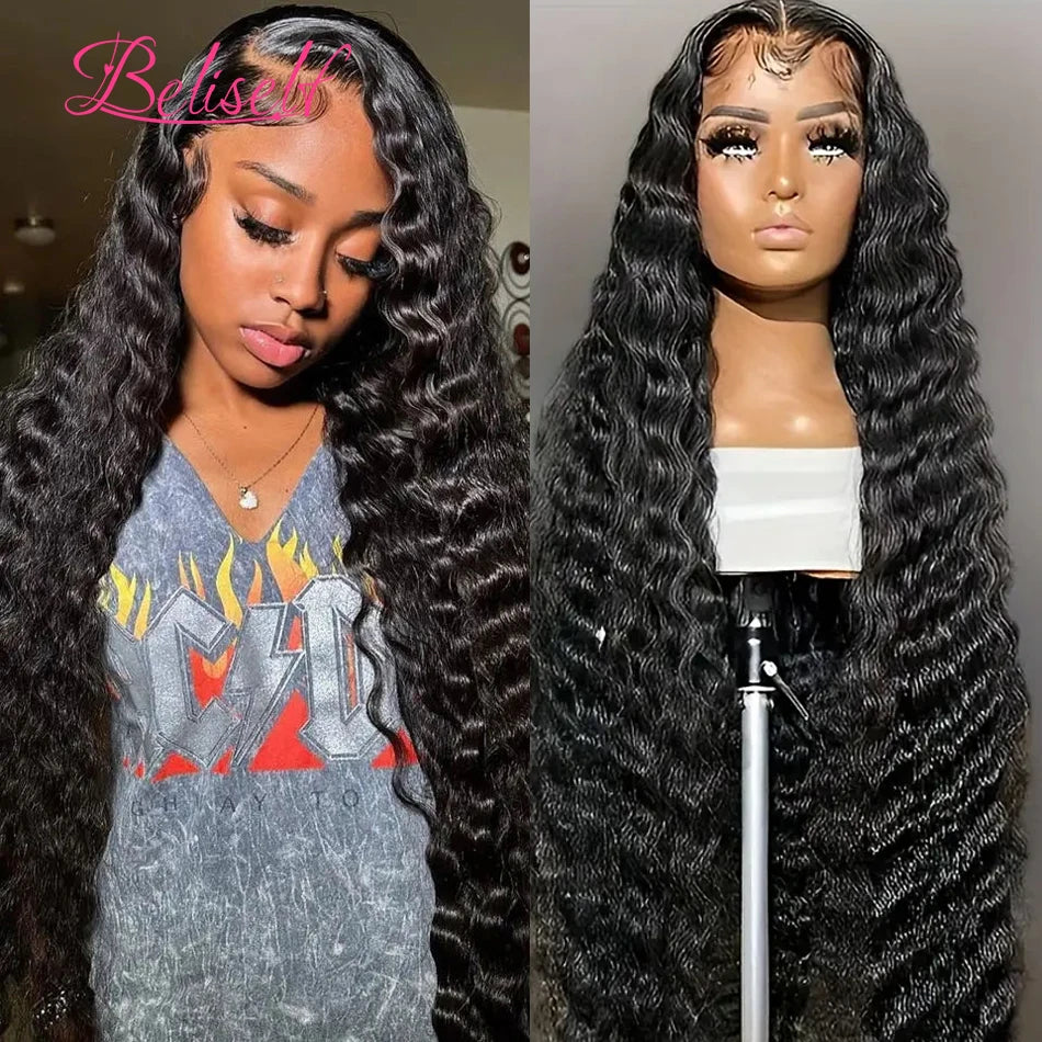 13×6 Loose Deep Wave Wig HD Lace Frontal Wigs Pre Plucked Glueless 13X6 HD Lace Human Hair Wigs Deep Wave 5x5 Closure Wig