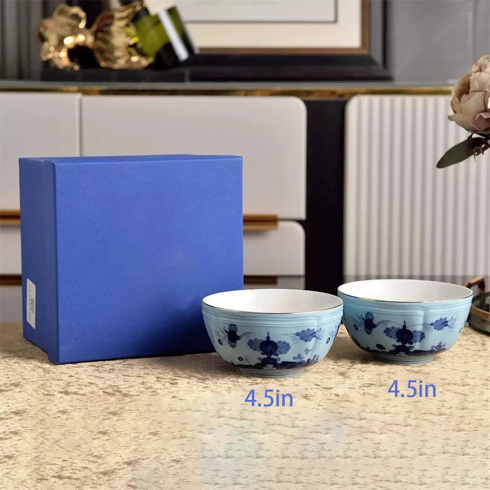 Ceramic Afternoon Tea Set – Printed Porcelain Cup, Saucer, Tray, Milk Pot & High Foot Plate