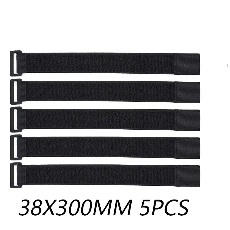 5PCS Elastic Hook & Loop Cable Strap – Adjustable Nylon Organizer with Buckle for Cables, Bags & Tools