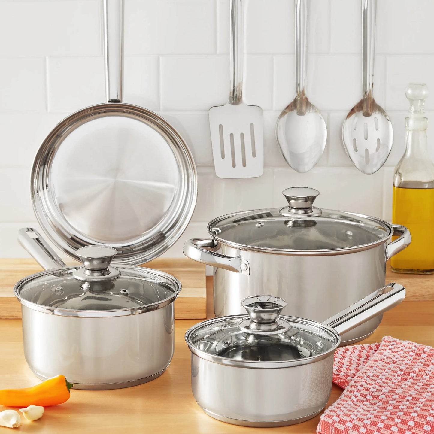 10-Piece Stainless Steel Nonstick Cookware Set – Durable & Stylish for Everyday Cooking