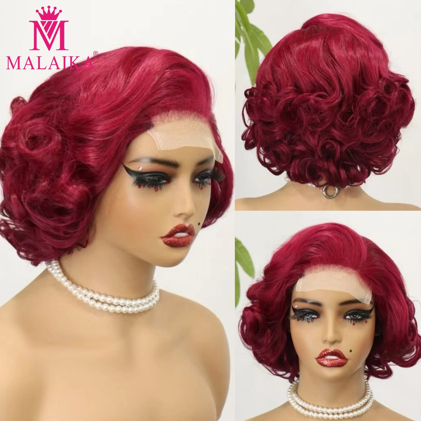 MALAIKA 4/27 Loose Wave Bob Wig – 4x4 Transparent Lace Closure (Brazilian Remy Human Hair)
