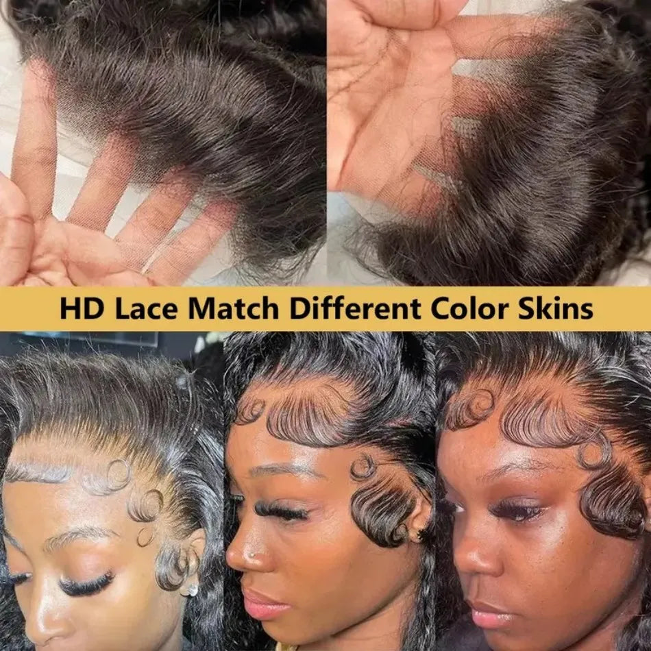 Deep Wave 360 HD Full Lace Human Hair Wig – Natural Black 40 Inch