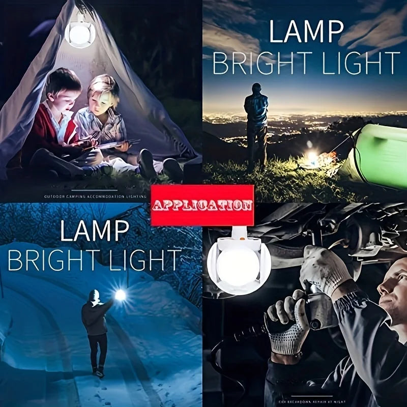 Rechargeable LED Camping Lantern with Solar & USB Power | Portable Folding Tent Light for Hiking, Fishing & Outdoor Use
