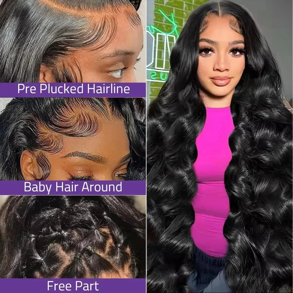 Body Wave HD Lace Front Wig | 13x4 / 13x6 / 360 Lace | 100% Human Hair | Natural Black