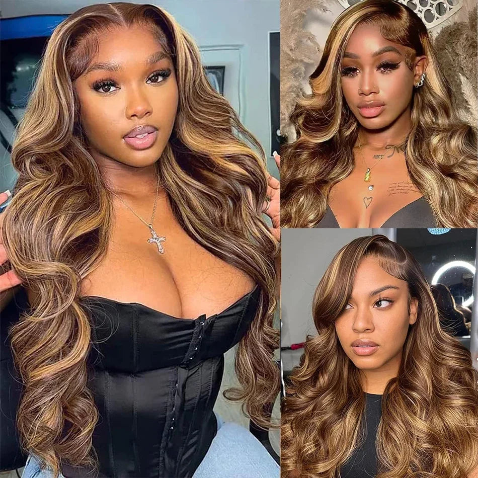 Highlight Ombre Body Wave Hair Bundles | 100% Brazilian Remy Human Hair | #613 & 4/27 | 16-34 Inch