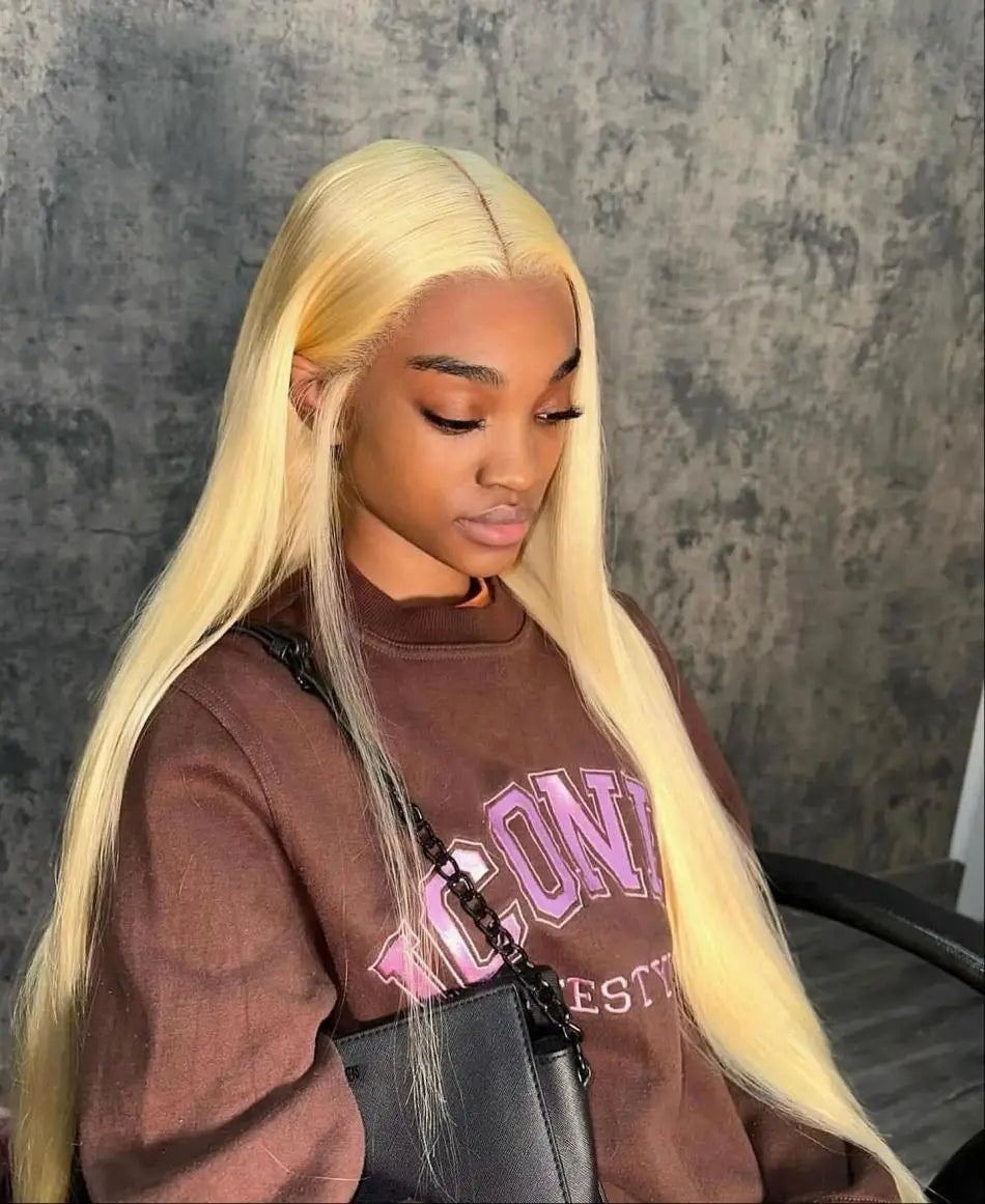 613 Blonde Straight 13x6 HD Lace Front Wig (250 Density) – Brazilian Remy Human Hair